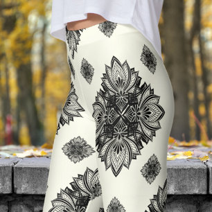 Gorgeous Blue Ocean Mandela Pattern Leggings