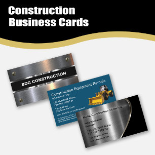 Classy And Cool Construction Business Cards