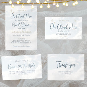 The Bride is On Cloud Nine Elegant Bridal Shower Invitation