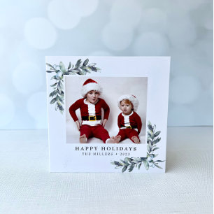 Winter Berries Christmas Trifold Photo Card