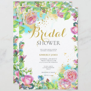 Chic Blush Floral Mariage Invitation Tri-Fold