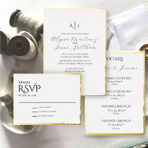 Deckle Edge Foil Wedding Invitation