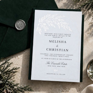 Forest Green Pine Branch Wedding Thank You Sticker