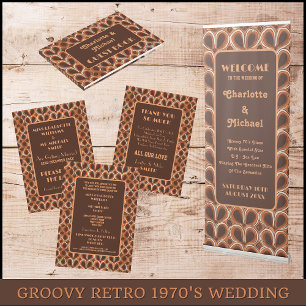 Groovy Retro 1970's Brown And Orange Wedding Save The Date