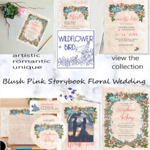 Papier Budget Plutôt Vintage Rose Floral Bluebird Mariage