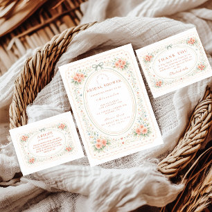 Elegant Folk Floral Bridal Shower Napkin