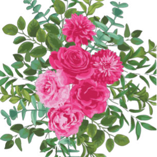 Bright Pink Floral Wedding Invitations