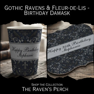 Serviette En Papier Anniversaire Gothique Minuit Victorien Corbeau