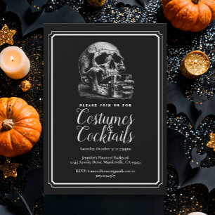Costume and Cocktails Gothic Skull Halloween  Sweatshirt