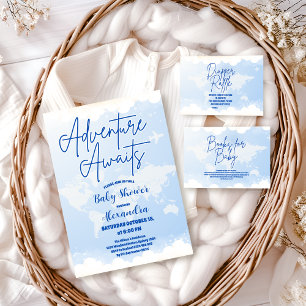 Adventure Awaits Gender Neutral Baby Shower Invitation