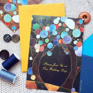 Love Trees Rustic Blue Forest Wedding Invitation