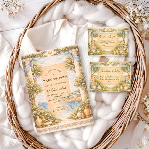 Greek Coastal Columns Baby Shower Napkin