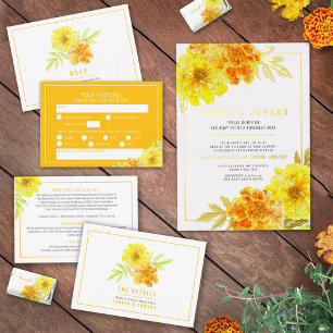 Yellow wedding vow renewal 1 year on happily after invitation