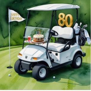Golf Party  80th Birthday Save the Date for golfer Invitation