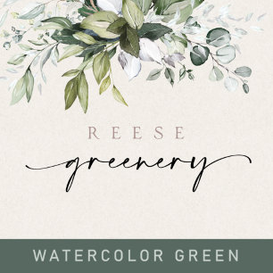 Greenery Script Minimalist Wedding Invitation