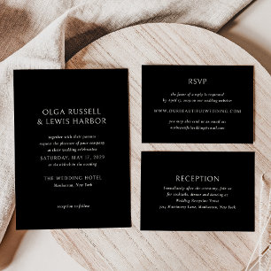 Simple Black Modern Wedding Enclosure Card