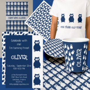 Cute Owl Birthday Party Invitation