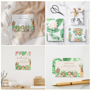 Cute Safari Animals  Wrapping Paper Sheet