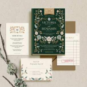 Vintage Library Book Wedding Invite