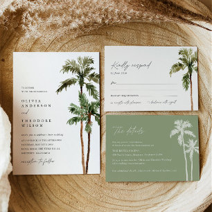 Invitation Mariage de Destination Tropical sous les Palmiers 