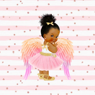 Invitation Baby shower afro-américain de filles Ballerina