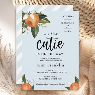 A Little Cutie Clementine Orange BABY SHOWER  Invi Invitation