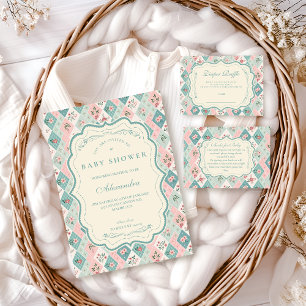 Vintage Botanical Garden Baby Shower Invitation