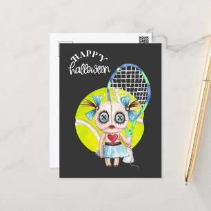 Tennis Halloween skeleton play tennis with ghost T-Shirt