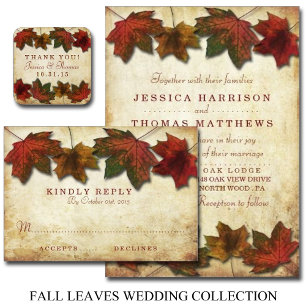Fall Leaves Wedding Invitation