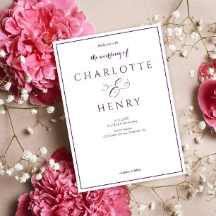 Modern Minimal Traditional Purple Wedding RSVP Enclosure Card