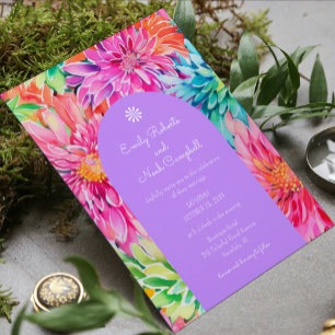 Colourful Modern Tropical Watercolor Floral Weddin Save The Date