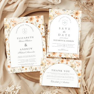 Soft Botanical Meadow Wedding RSVP Card
