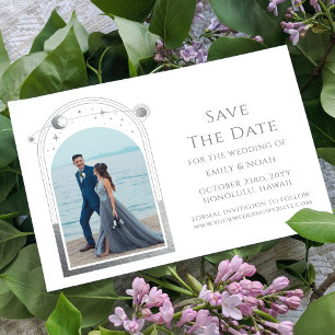 Invitation Tout En Un Espace astronomique mystique en argent blanc Sun M