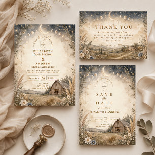 Rustic Celestial Wedding Save The Date