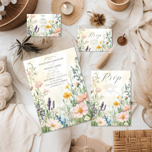 Modern Wildflower  Wedding Save The Date