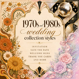1970s Disco Glam Wedding with Luxe Gold Sparkle Invitation