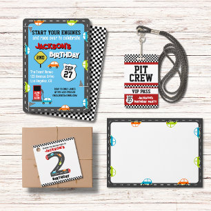 Race Cars Boy Birthday Party Envelope