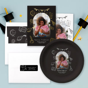  Modern Hand Drawn Chic Graduate Enclosure Card