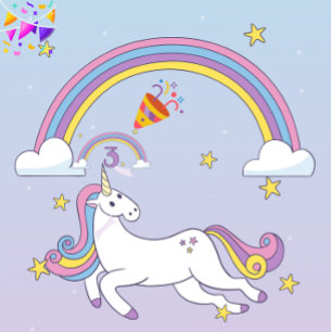 Unicorn Birthday Vinyl Banner- Custom Name & Photo Banner