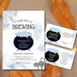 Books for Baby Boy Brew Halloween Baby Shower Enclosure Card