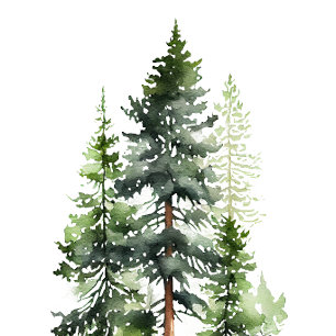 Woodland Forest Green Pines Modern Wedding Invitation