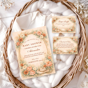 Western Floral Cowgirl Diapper Raffle Enclosure Card