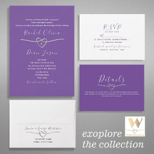 Modern Purple Wedding Envelope