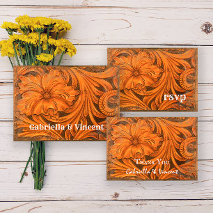 Fleur rustique Pays Western Mariage carte RSVP