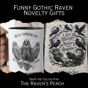Tasse 2 Couleurs Cadeau Amant Corbeau Gothique Humour Introverti Ar