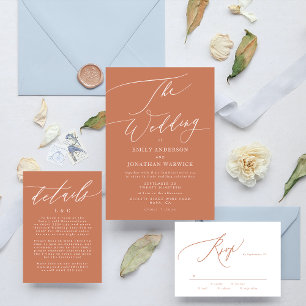 Terracotta Dusty Burnt Orange Elegant The Wedding Invitation