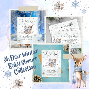 Baby Its Cold Outside Deer Winter Baby Boy Shower Invitation