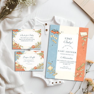 Italian Café Doodle Baby Shower Invitation