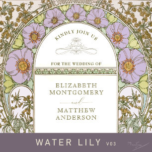 Vintage Wedding Invitations Art Nouveau by Mucha