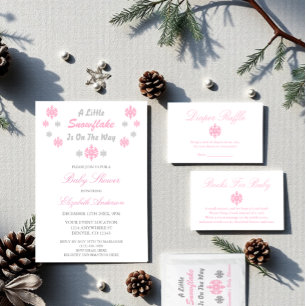 A Little Snowflake Is On The Way Baby Shower Invitation